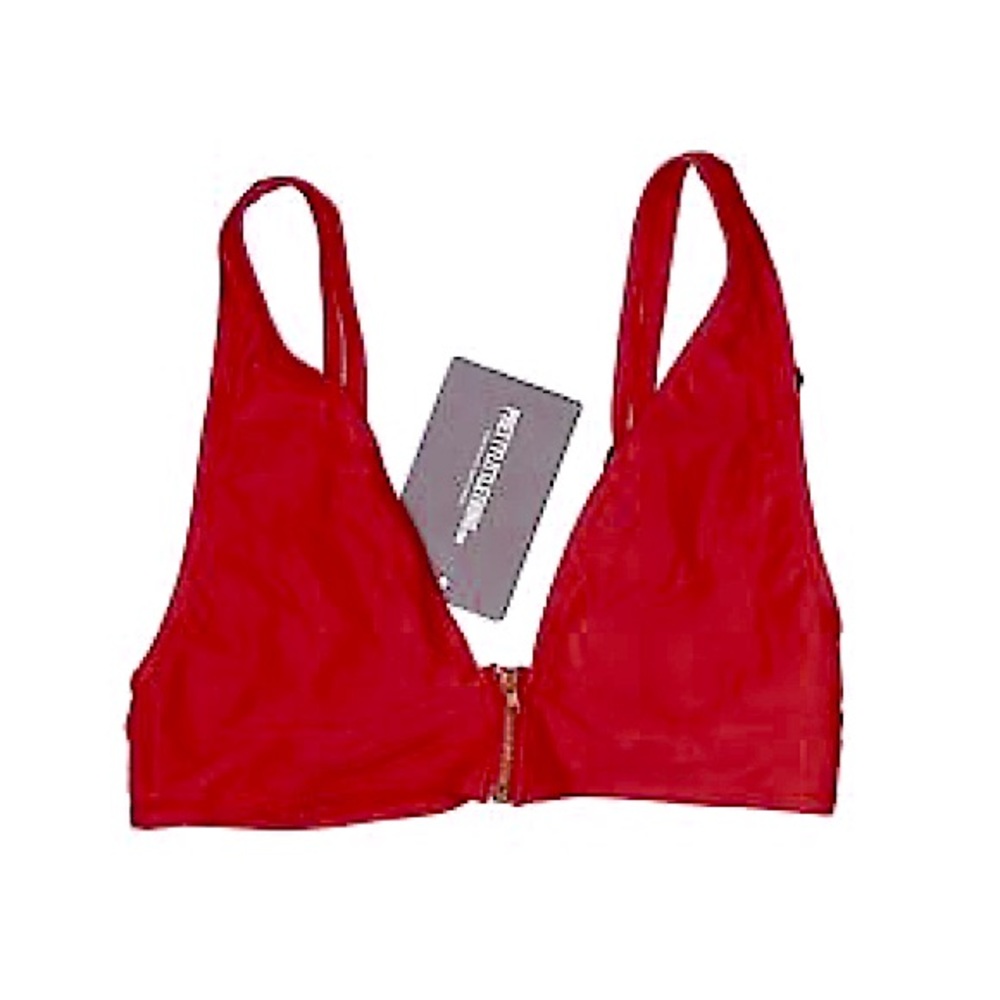 PrettyLittleThing Ellenie Red Plunge Bikini Sz.14